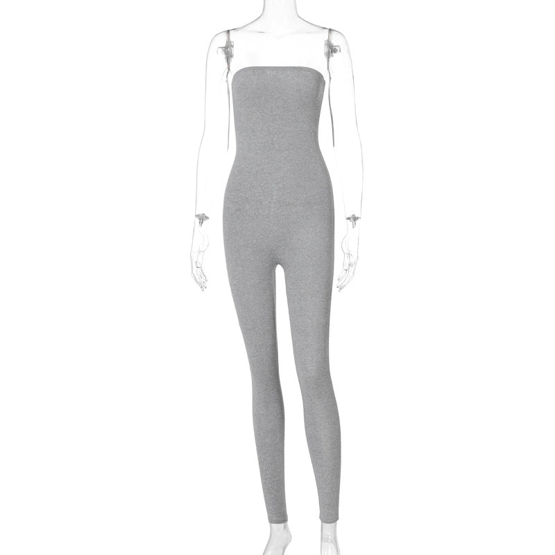 Women Jumpsuit Autumn Fashion Sexy Slim Fit Tube Top Jumpsuit