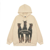 Men Hoodie Hound Printed Hoodie Hip Hop Loose Animal Dog Leisure Pullover Hoodie