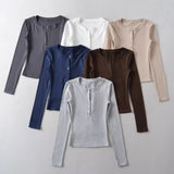 Women T-Shirt Bottoming Shirt T-shirt Autumn T-shirt Tight Top
