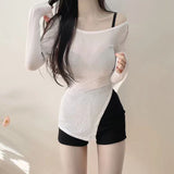 Women Long Sleeve Shirt Spring Split Button Design Blouse Female