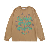 Men Long Sleeve Shirt Idle Style Alphabet Graffiti Print Long Sleeve T-shirt Men and Women All-Matching