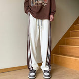 Men Sweatpants Men Autumn Retro Patchwork Wide-Leg Casual Pants