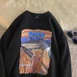 Men Hoodie Cartoon Sweater Men's Trend Autumn Coat Spring and Autumn round Neck