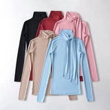 Women T-Shirt Tight Turtleneck Long Sleeve T-shirt Women's Bottoming Shirt