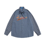 Men Long Sleeve T Shirt Men's Cartoon Animal Bowknot Shirt Cardigan Outerwear