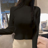 Women Long Sleeve Shirt Short Autumn and Winter Knitwear Sweater
