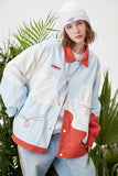 Unisex Jacket Autumn Color Contrast Patchwork Jacket Women's Clothing