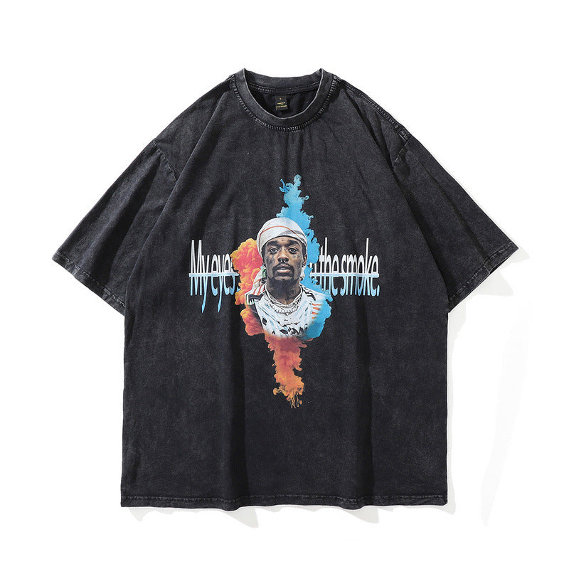 Men T Shirt Portrait Printing Short-Sleeved T-shirt Men's Summer