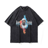 Men T Shirt Vintage Print Short Sleeves T-shirt Men's All-Match
