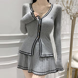 Women Long Sleeve Shirt Top Button Long Sleeve Cardigan Jacket Skirt