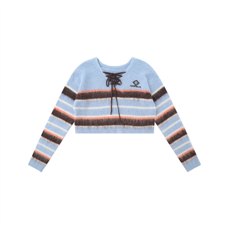 Women Sweater Short Knitwear for Girls Autumn Long Sleeve