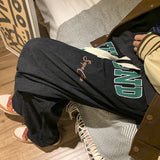 Men Sweatpants Retro Corduroy Casual Pants Men's Straight Loose Wide Leg