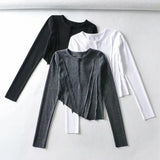 Women's T-Shirt Spring round Neck Bottoming Shirt Women's Long-Sleeved Top