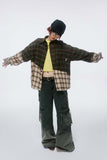 Unisex Jacket Fall Colorblock Check Shirt Women's Clothing