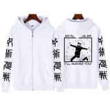 Jujutsu Kaisen Gojo Satoru Print zipper Hoodies Funny