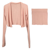 Women Long Sleeve Shirt Vest Long Sleeve Cardigan Two-Piece Suit