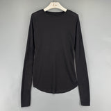 Women Long Sleeve Shirt Crew Neck