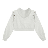 Women Hoodie Cropped Hoodie Girls Spring and Autumn Print Leisure