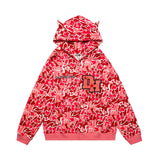 Men Hoodie Devil Horn Hoodie Coat Male Loose Letters