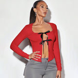 Woman Dresses Women's Spring round Neck Long Sleeve Cardigan T-shirt Top