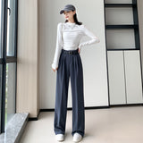 Palazzo Pants Niche Casual Suit Pants Women Autumn Trousers Solid Color Simple
