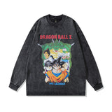 Men Long Sleeve Shirt Vintage Long Sleeve T-shirt Men Street Tide Brand Distressed