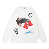 Men Long Sleeve Shirt Printed Long Sleeve T-shirt Men and Women Idle Style Casual