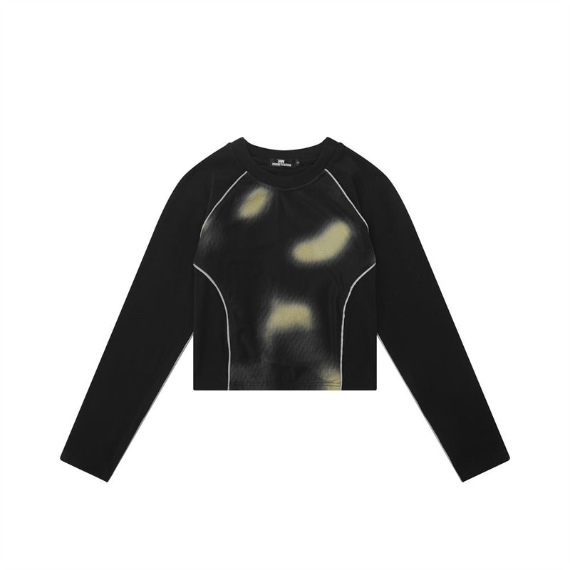 Women Long Sleeve T-Shirt Long Sleeve T-shirt Girls Fall Washed and Worn O-neck Short