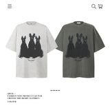 American vintage street T-shirt pure cotton men's and women's summer loose