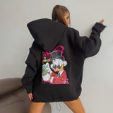Women Sweatshirt Loose Sweater Female Winter Print Casual Hooded