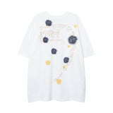 Men T Shirt Cartoon Graffiti Printing Short-Sleeved T-shirt Casual All-Matching Men and Women