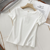 Women T-Shirt Short-Sleeved T-shirt Summer Slim Top