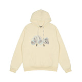 Palm Angle Hoodie Palm Angels Black and White Embroidered Hoodie Men and Women