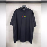Men T-shirts Letter Embroidery Short Sleeve T-Shirt Loose Casual