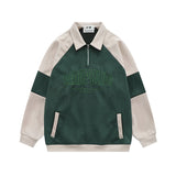 Men Hoodie Lapel Pullover Sweater Men's Casual Long Sleeve Polo Collar Sportswear