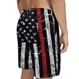 National Flag Day Shorts Summer Floral Print Casual Jumpsuit Beach Pants