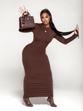 Women Dresses Autumn Fashion Letter Print Long Sleeve Dress
