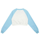 Women Hoodie Printed Short Sweater Women's round-Neck Casual Autumn Color Matching