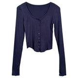 Women Long Sleeve Shirt Cardigan Long Sleeve T-shirt Women's Top Autumn