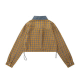 Women Long Sleeve Shirt Girls' Autumn Drawstring Leisure Short