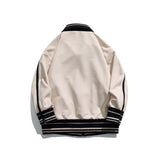 Unisex Jacket Autumn Retro Contrast Color Coat Women's Clothing