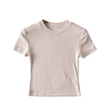 Women T-Shirt Spring Slim-Fit Short-Sleeved round Neck T-shirt