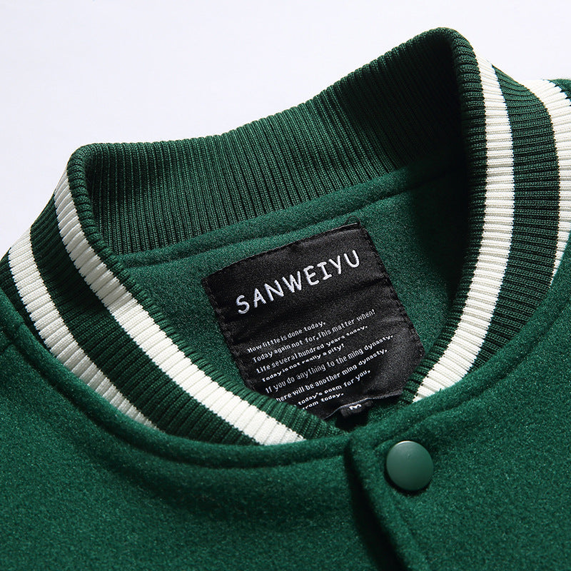 Varsity Jacket Vintage Spring Baseball Uniform Neutral Jacket