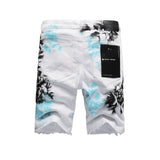 Purple Brand Denim Shorts High Street Tie-Dye Printing