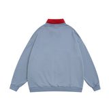 Men Hoodie Lapel Pullover Sweater Boys Embroidered Animal Spring and Autumn Loose Casual Top