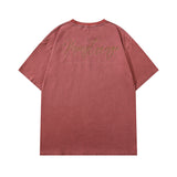 Men T Shirt Vintage Old Wash Couple Short Sleeve T-shirt Men and Women