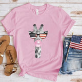Women's Independence Day T Shirt round Neck Short Sleeve T-shirt