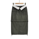 Women Skirt Fall Suit Skirt Zipper Stitching Skirt