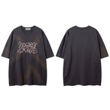 Men T Shirt Hiphip Letter Embroidered Short Sleeve T-shirt Men and Women Couple
