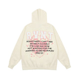 Men Hoodie Letter Printed Cardigan Sweater Casual Long Sleeve Spring and Autumn Top Vibe Loose Hooded Coat